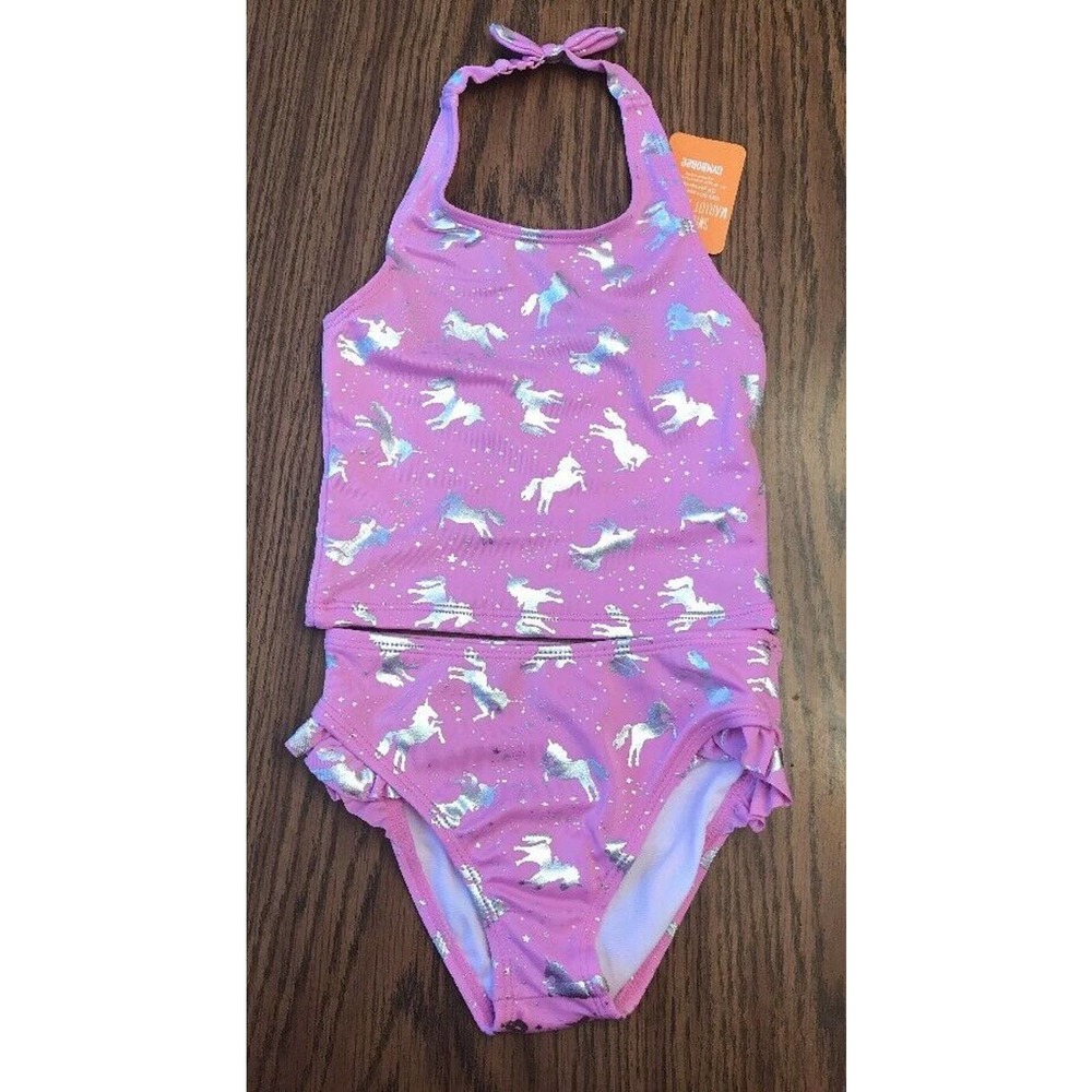 Gymboree Magic Magenta Unicorn Tankini 6-12 Months 2 Piece Swimsuit